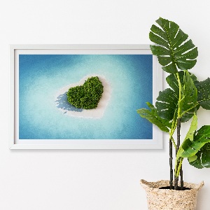 Machový obraz Ostrov s srdcom