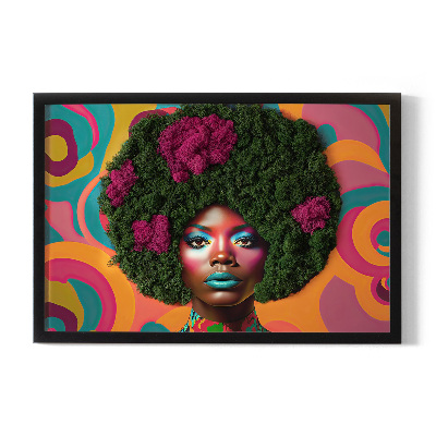 Machový obraz na stenu Žena z Afro