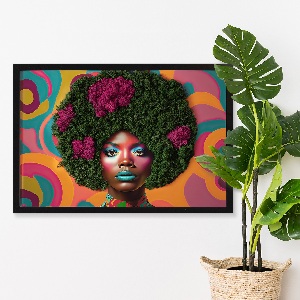 Machový obraz na stenu Žena z Afro
