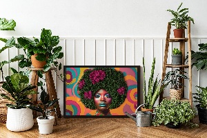 Machový obraz na stenu Žena z Afro