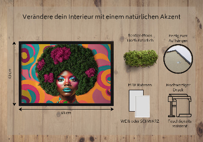 Machový obraz na stenu Žena z Afro