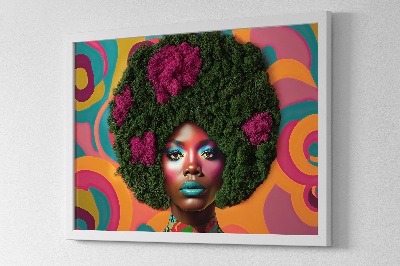 Machový obraz na stenu Žena z Afro