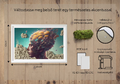 Machový obraz Muž s hlavou v oblakoch
