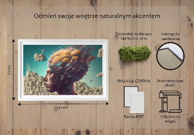 Machový obraz Muž s hlavou v oblakoch