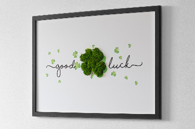 Machový obraz Nápis Good Luck Clover