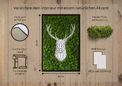 Obraz s machom Geometrický jeleň