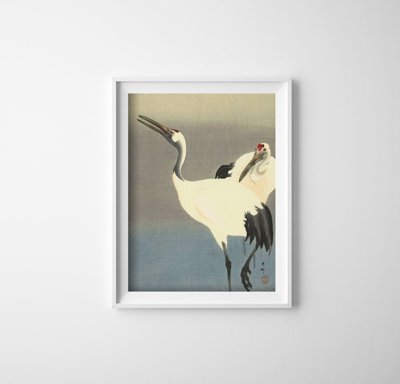 Poster Dva žeriavy Ohara Koson