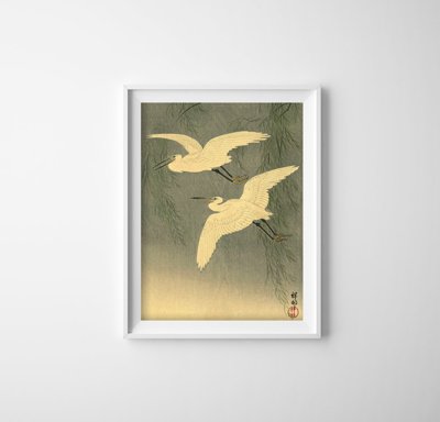 Plagát do izby Žeriavy od Ohara Koson