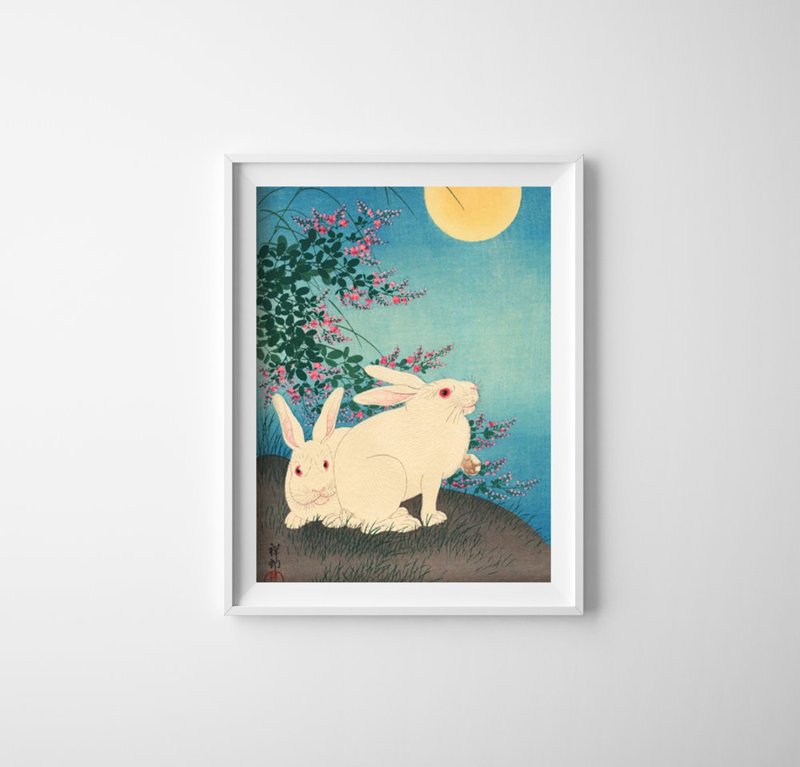 Retro plagát Vintage plagát Ohara Koson Rabbit Ukiyo-e