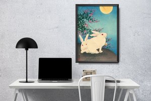 Retro plagát Vintage plagát Ohara Koson Rabbit Ukiyo-e