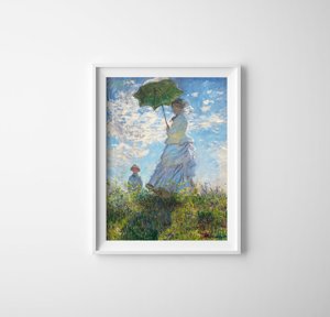 Retro plagát Madame Monet a jej syn Claude Monet