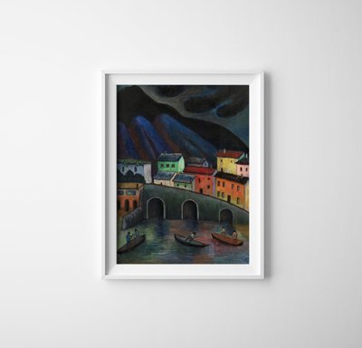 Poster Nočný rybolov v Ascone od Marianne von Werefkin