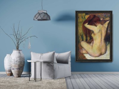 Plagát Degas Žena si češe vlasy