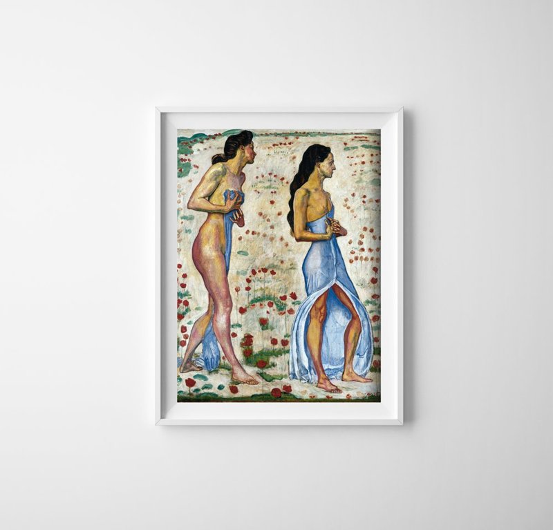 Poster Dve ženy v kvetoch od Ferdinanda Hodlera