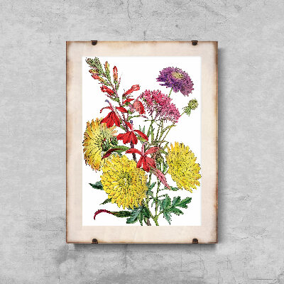 Poster Potlač jesenných kvetov