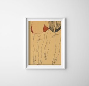 Poster Dve polonahé ženy stojace