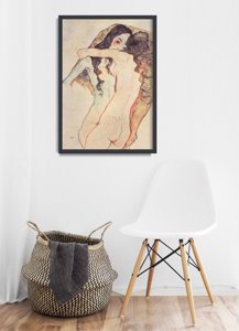 Poster na stenu Dve ženy sa objímajú s Egonom Schielem