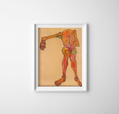 Poster Egon Schiele nahý autoportrét
