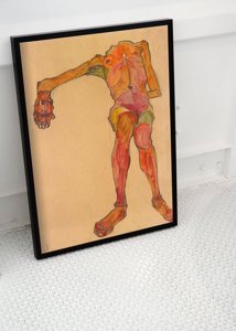 Poster Egon Schiele nahý autoportrét