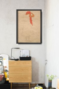 Poster na stenu V stoji pri česaní Egon Schiele