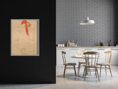 Poster na stenu V stoji pri česaní Egon Schiele