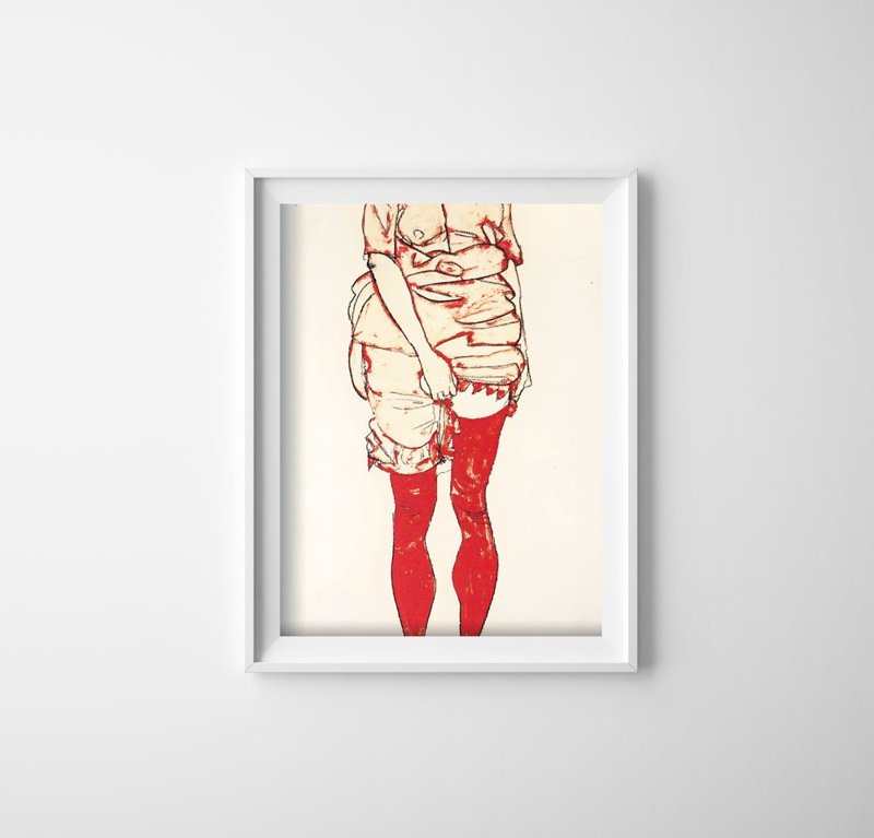 Poster Egon Schiele Žena v červenom