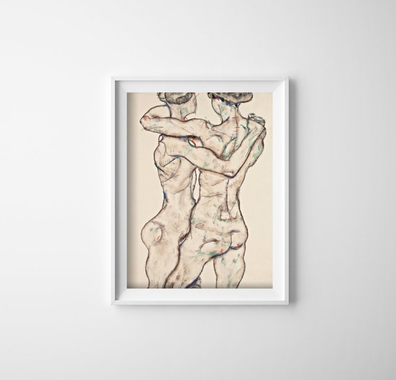 Plagát na stenu Egon Schiele nahé dievčatá