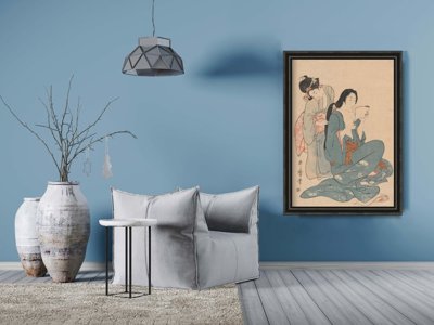 Plagát do obývačky Ženy česajúce vlasy Ukiyo-e