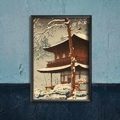 Poster Sneh vo svätyni Ginkakuji Kawase