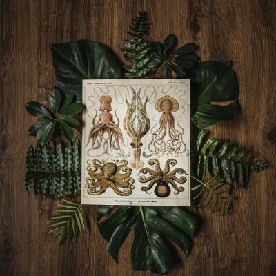 Retro plagát Chobotnica Gamochonia Ernst Haeckel