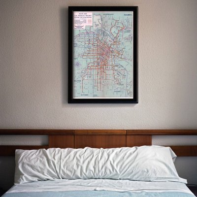 Poster Mapa vlakových a autobusových trás v Los Angeles
