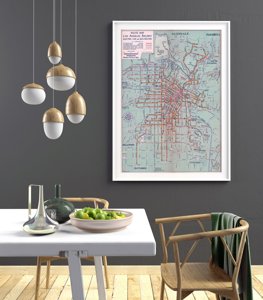 Poster Mapa vlakových a autobusových trás v Los Angeles