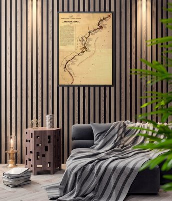 Poster na stenu Mapa objavu východného pobrežia USA