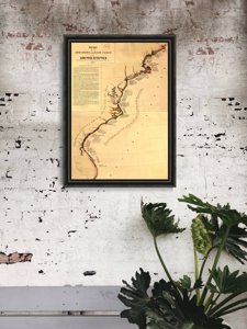 Poster na stenu Mapa objavu východného pobrežia USA
