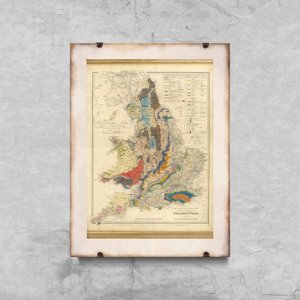 Retro plagát Stará mapa železničných ciest v Anglicku