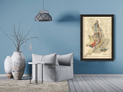Retro plagát Stará mapa železničných ciest v Anglicku