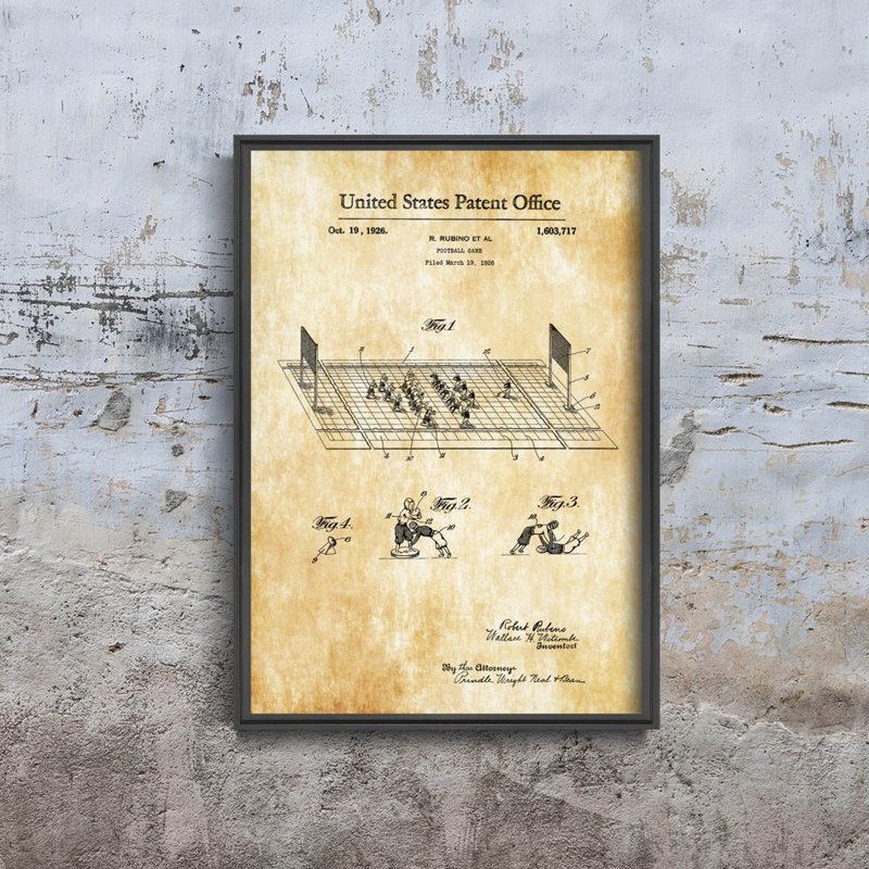 Plagát na stenu Americký patent na futbalové Rubino