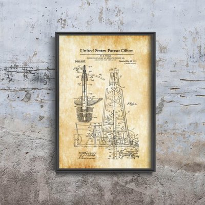 Retro plagát Vrtná súprava Wigle Americký patent