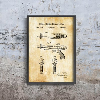 Poster Detská laserová pištoľ Americký patent