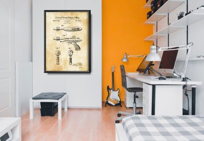 Poster Detská laserová pištoľ Americký patent