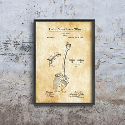 Plagát do izby Lopata Anthony Americký patent