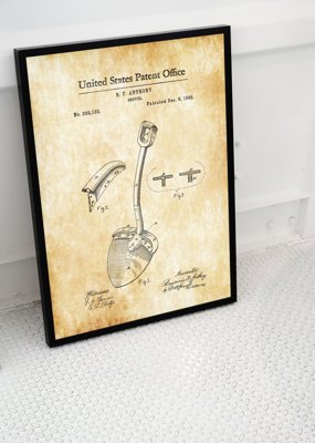 Plagát do izby Lopata Anthony Americký patent