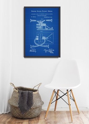 Plagát do obývačky Alexander Bell Telefón US Patent