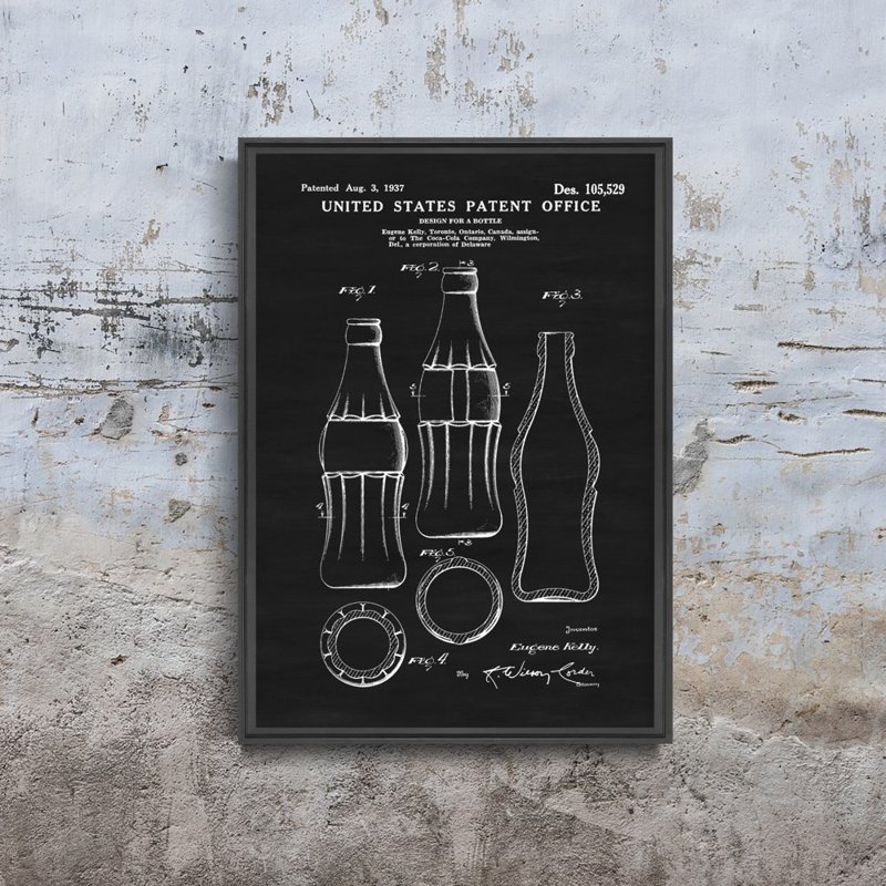 Poster Dizajn fľaše Coca-Cola Americký patent