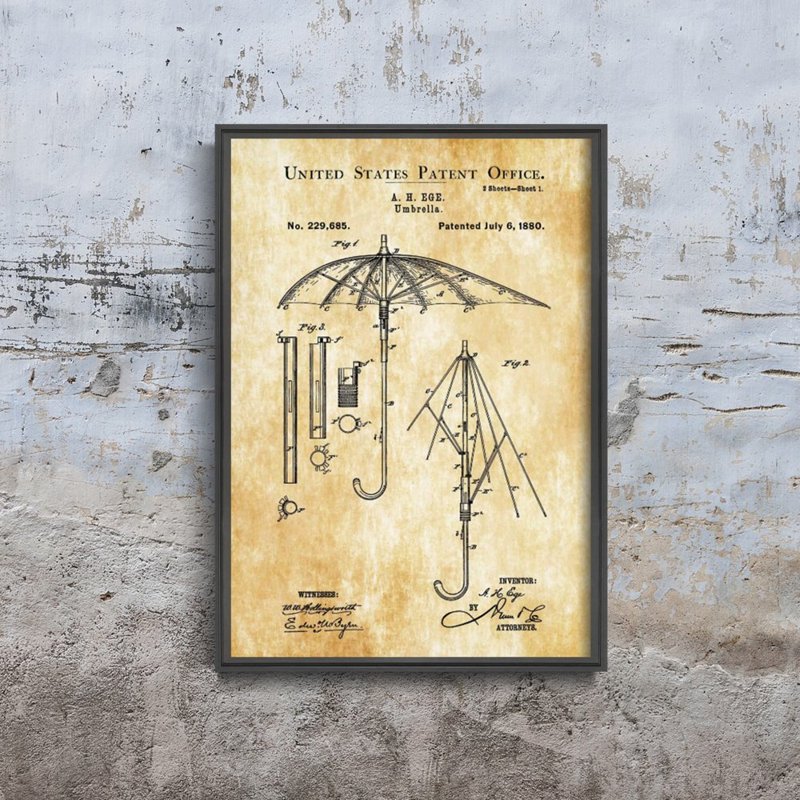 Plagát Americký patent Umbrella Ege