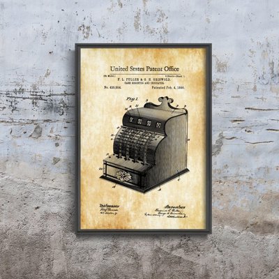 Plagát Pokladňa Fuller & Griswold Americký patent