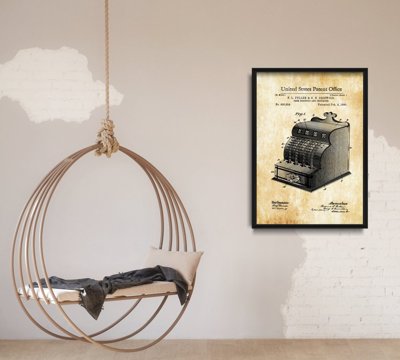 Plagát Pokladňa Fuller & Griswold Americký patent