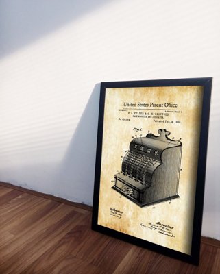Plagát Pokladňa Fuller & Griswold Americký patent