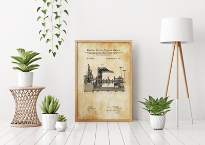 Plagát do izby Patent Edison Electric Generator