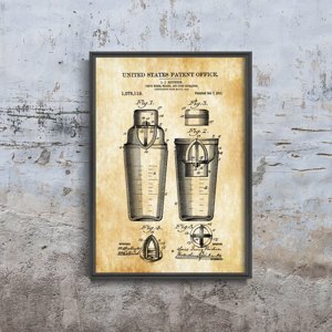 Plagát na stenu Miešačka na miešanie nápojov Americký patent